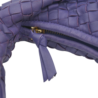 Intrecciato Purple Leather Hobo Bag