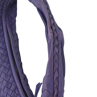 Intrecciato Purple Leather Hobo Bag