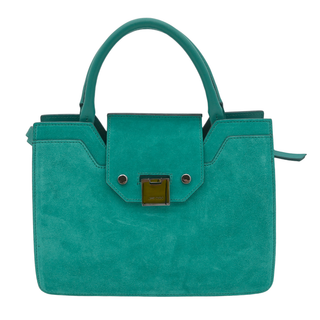 Riley Teal Suede Top Handle Shoulder Bag