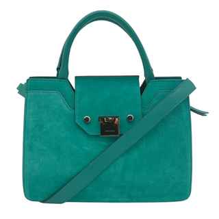 Riley Teal Suede Top Handle Shoulder Bag
