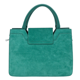 Riley Teal Suede Top Handle Shoulder Bag