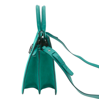 Riley Teal Suede Top Handle Shoulder Bag