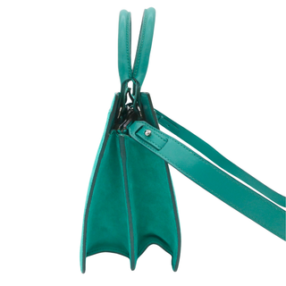 Riley Teal Suede Top Handle Shoulder Bag