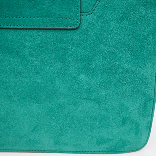 Riley Teal Suede Top Handle Shoulder Bag