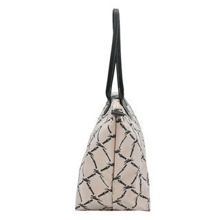 Le Pliage Beige & Black Logo Nylon Shopping Tote Bag