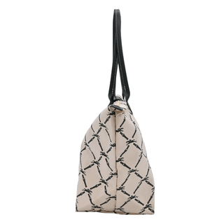 Le Pliage Beige & Black Logo Nylon Shopping Tote Bag
