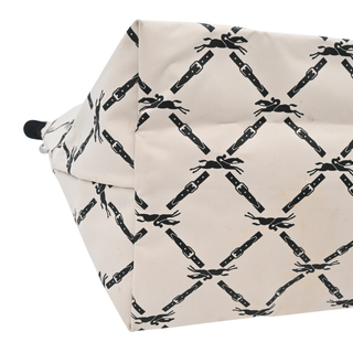 Le Pliage Beige & Black Logo Nylon Shopping Tote Bag