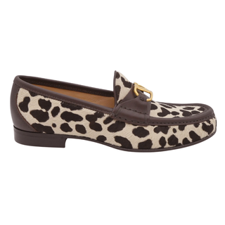VLogo Animal Print Calf Hair Loafers