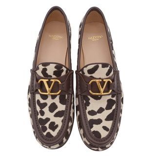 VALENTINO | VLogo Animal Print Calf Hair Loafers