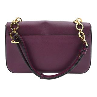 Purple Gancini Leather Flap Shoulder Bag