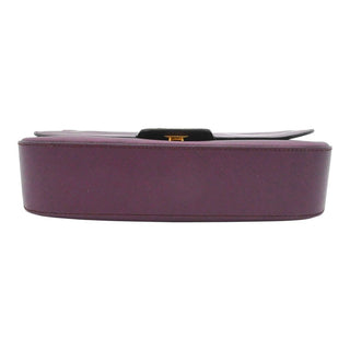 Purple Gancini Leather Flap Shoulder Bag