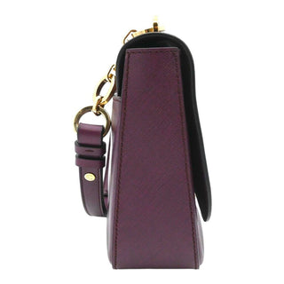 Purple Gancini Leather Flap Shoulder Bag
