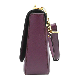 Purple Gancini Leather Flap Shoulder Bag