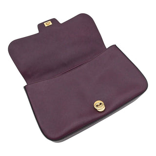 Purple Gancini Leather Flap Shoulder Bag