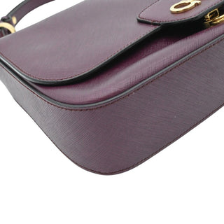 Purple Gancini Leather Flap Shoulder Bag