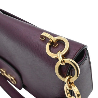 Purple Gancini Leather Flap Shoulder Bag
