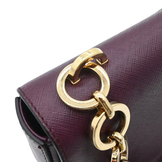 Purple Gancini Leather Flap Shoulder Bag