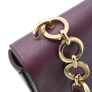 Purple Gancini Leather Flap Shoulder Bag