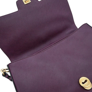 Purple Gancini Leather Flap Shoulder Bag