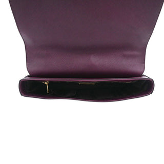 Purple Gancini Leather Flap Shoulder Bag