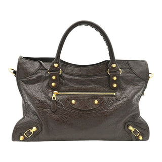 Giant City Brown Leather Shoulder Bag