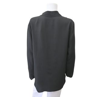 Black Silk Tie-Neck Blouse