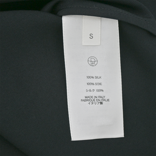 Black Silk Tie-Neck Blouse