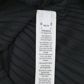 Black Sheer Ribbed Knit Polo Top