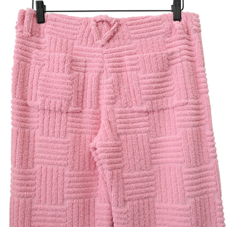 Pink Textured Terry Straight Leg Pants