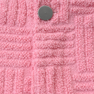 Pink Textured Terry Straight Leg Pants