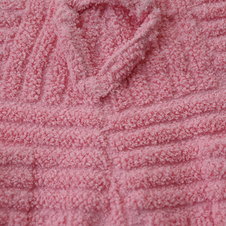 Pink Textured Terry Straight Leg Pants