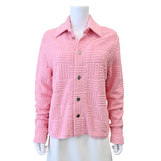 Pink Textured Terry Cloth Jacket