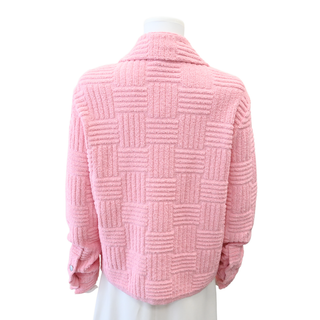 Pink Textured Terry Cloth Jacket