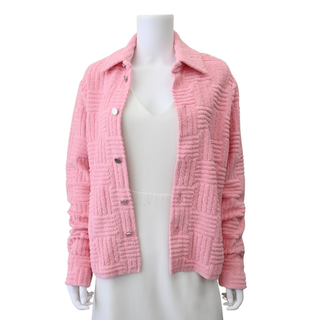 Pink Textured Terry Cloth Jacket