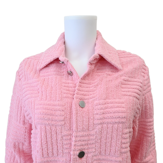 Pink Textured Terry Cloth Jacket