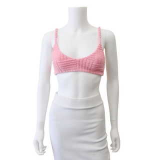 Pink Textured Terry Bralette Top