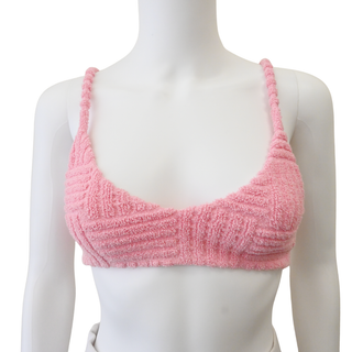 Pink Textured Terry Bralette Top