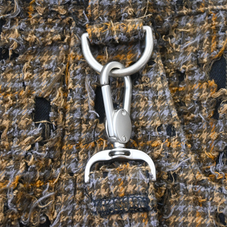 Distressed Brown Plaid Utility Cargo Trousers