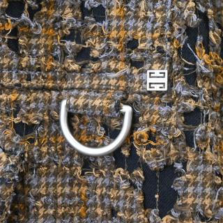 Distressed Brown Plaid Utility Cargo Trousers