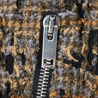 Distressed Brown Plaid Utility Cargo Trousers
