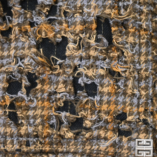 Distressed Brown Plaid Utility Cargo Trousers