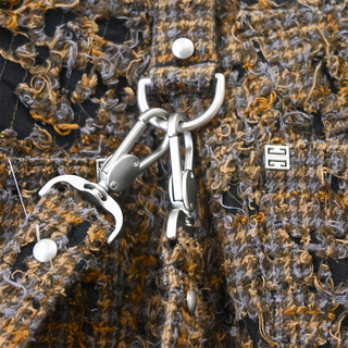 Distressed Brown Plaid Utility Cargo Trousers