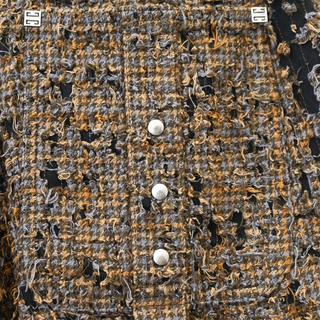 Distressed Brown Plaid Utility Cargo Trousers