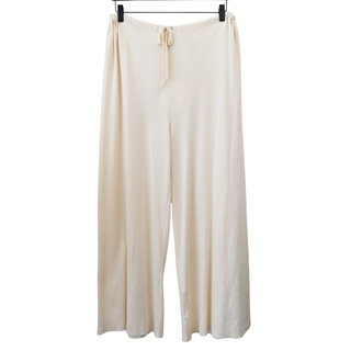 Delphine Porcelain Silk Cotton Wide-Leg Pants