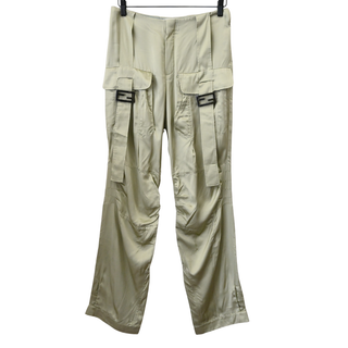 Sage Green FF Buckle Satin Cargo Pants