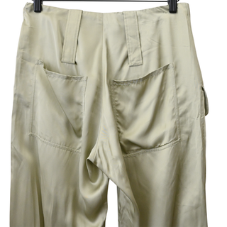 Sage Green FF Buckle Satin Cargo Pants