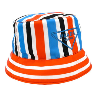 Re-Nylon Striped Logo Print Bucket Hat