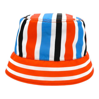 Re-Nylon Striped Logo Print Bucket Hat