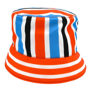 Re-Nylon Striped Logo Print Bucket Hat