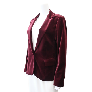 Classic Burgundy Velvet Blazer